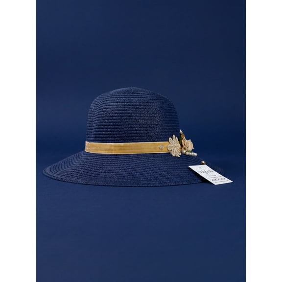 Wide Brim Straw Sun Hat for Women, Vintage Floral Ribbon Beach Hat, Elegant Summer Fedora, Garden Party Hat, Boho Chic Straw Hat Accessory