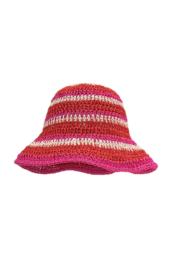 Wide Brim Straw Weaving Hat Woman Wide Brim Vacation Rainbow Color Hat Foldable Travel Sunproof Hat Anti-Uv Sunproof Cap