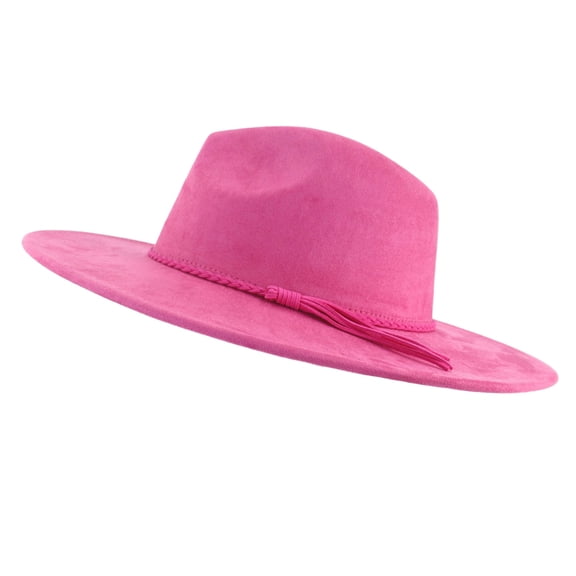 Wide Brim Suede Fedora Hats Unisex Classic Panama Hat Solid Retro Fedora
