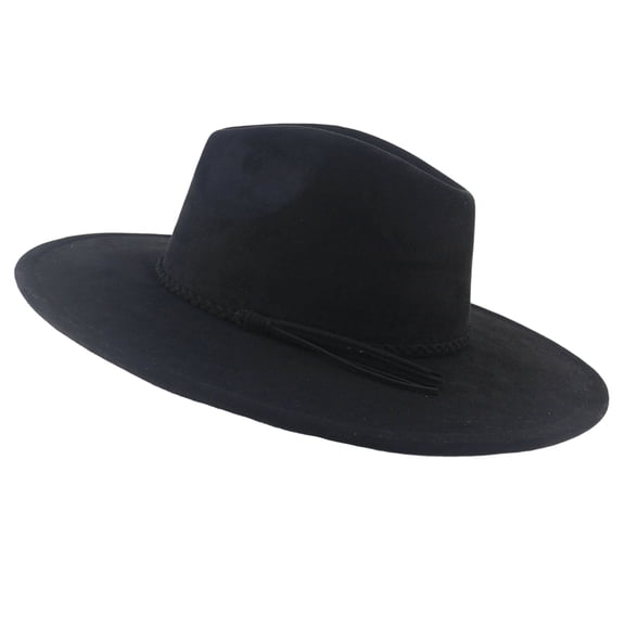 Wide Brim Suede Fedora Hats Unisex Classic Panama Hat Solid Retro Fedora