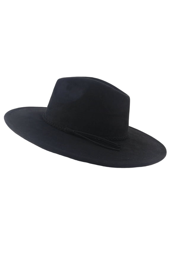 Wide Brim Suede Fedora Hats Unisex Classic Panama Hat Solid Retro Fedora