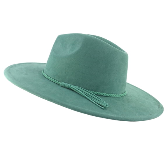 Wide Brim Suede Fedora Hats Unisex Classic Panama Hat Solid Retro Fedora