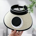 thumbnail image 1 of Wide Brim Sun Hat with 2 Solar Fan, Cooling Bucket Hat for Men Women, Solar Powered Fan Fishing Hats, Sun Hat with Solar Powered Fan, 3 Speed USB Charging Fan Hat White, 1 of 9