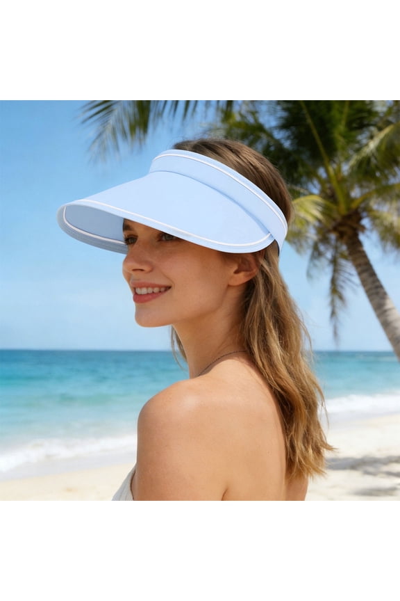 Wide Brim Sun Hat Boho Beach Outdoor Summer UPF Breathable Design Travel Accessory, Blue
