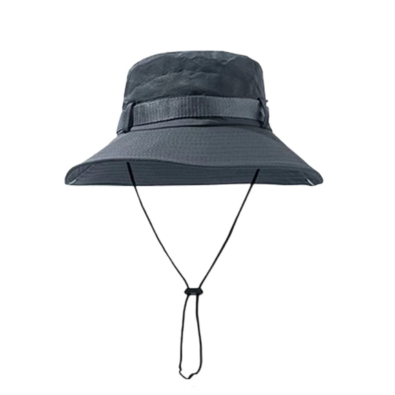 Wide Brim Sun Hat Foldable Outdoor Fishing Bucket Hat Breathable UV Protection Cap with Chin Strap for Hiking Camping and Travel