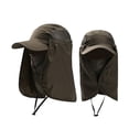 thumbnail image 1 of Wide Brim Sun Hat for Men and Women - Outdoor Summer Hat with Neck Flap and Face Cover for Fishing, Hiking, Beach, and Gardening - Summer Sun Shade Accessories, Army Green-D, 14.96", 1 of 3