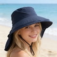 thumbnail image 1 of Wide Brim Sun Hat with Neck Cape, UPF 50+ Outdoor Sun Protection Hat, Windproof Breathable Fisherman Hat for Beach Hiking Travel, Adjustable Headband, Spring Summer Sunscreen Hat, 1 of 6
