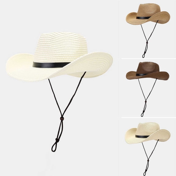 Wide Brim Sun Hat Unisex Safari-Style Sun Hat with a Large Decorative Belt and Buckle - Perfect for Blocking UV Rays During Travel and Outdoor Adventures,Khaki,One Size,KLOY2K
