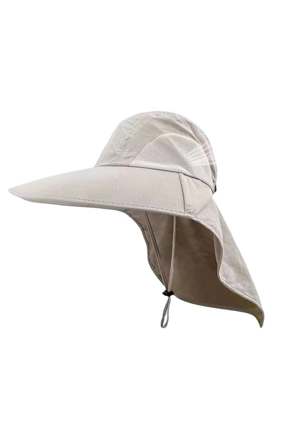 Wide Brim Sun Hat With Neck Flap And Mesh Sides For UV Protection Outdoor Activities