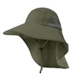 thumbnail image 1 of Wide Brim Sun Hat With Neck Flap UPF 50+ Protection Breathable Mesh Sides Quick Dry Polyester for Fishing Hiking Camping Outdoor Summer Activities, 1 of 10