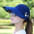 thumbnail image 1 of Wide Brim Sun Hat Women UV Protection Beach Cap with Ponytail Hole, Foldable Summer Sun Visor for Outdoor Travel, 1 of 2