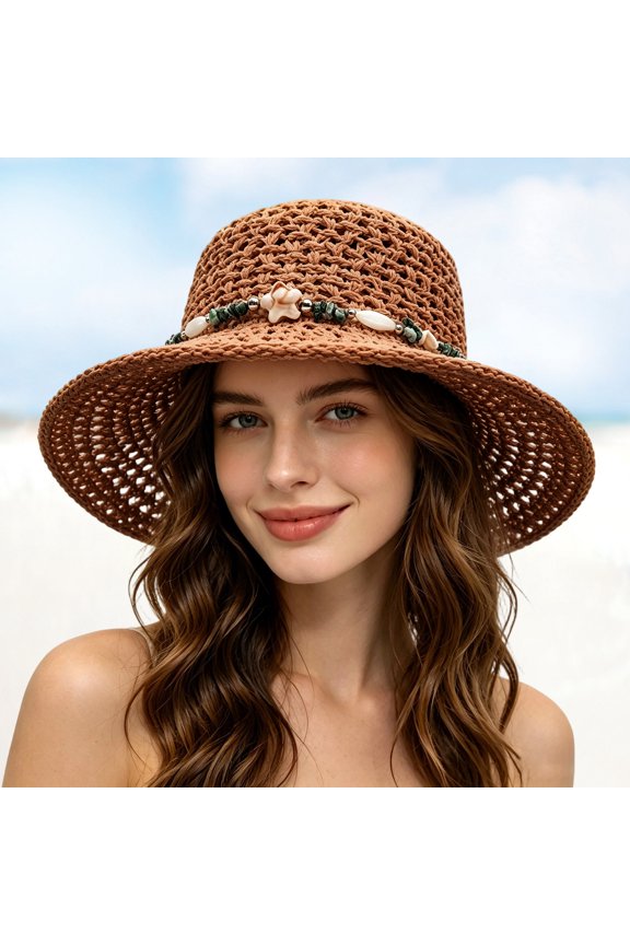 Wide Brim Sun Hat for Outdoor Activities with Breathable Mesh Back and Secure Fit Lightweight All Season Beach Gear, Brown