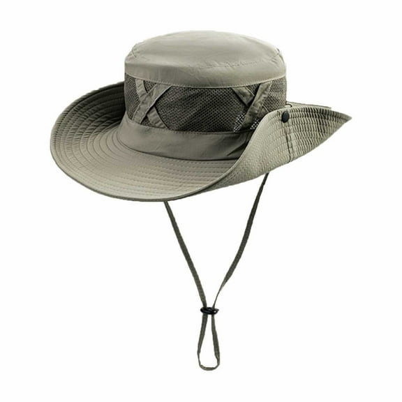 Wide Brim Sun Hat for Women/Men – Lightweight Breathable Fishing Safari Hat with Mesh Panels, Foldable UV Protection Hat 2025