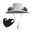 thumbnail image 1 of Wide Brim Sun Hat with 2 Solar Fan, Outdoor Solar Powered Charging Fishing Hat, 3 Speed Adjustable Fans Hats, Men Sun Hat, 1 of 5