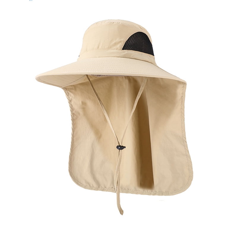 UPF 50+ Sun Hat Wide Brim with Neck Flap Adjustable Windproof Polyester Hiking Mens Sun Hat, Sun Hats for Men UPF 50+ UV Protection Wide  main image 2
