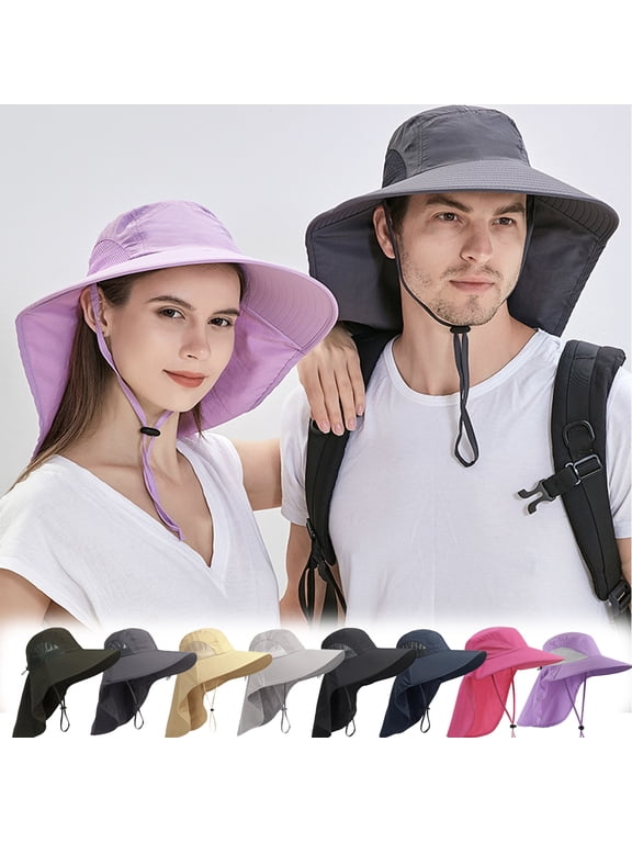 Dalrosia Wide Brim Sun Hat with Neck Flap for Women Men Hiking Fishing Gardening Hat Waterproof with UV Sun Protection