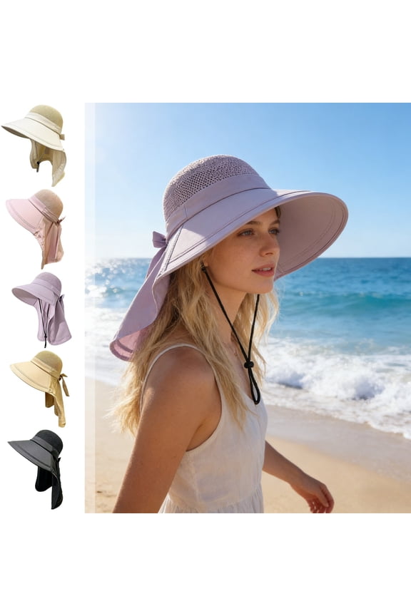 Wide Brim Sun Hat with UV Protection for Outdoor Travel, Hiking, and Beach