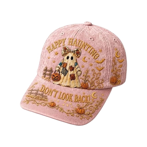 Wide Brim Sun Hats Halloween Baseball Cap with Cute Embroidery Hat