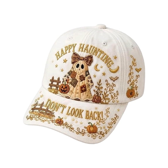 Wide Brim Sun Hats Halloween Baseball Cap with Cute Embroidery Hat