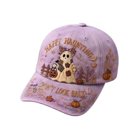 Wide Brim Sun Hats Halloween Baseball Cap with Cute Embroidery Hat