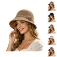 thumbnail image 1 of Wide Brim Sun Hats for Women Foldable Packable Summer Casual Beach Hat for Vacation Travel, 1 of 5