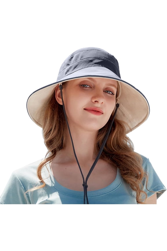 Wide Brim Sun Hats for Women Reversible Bucket Hat UV Sun Protection Hat UPF 50+ for Beach Travel Hiking Gardening