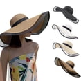 thumbnail image 1 of Wide Brim Sun Hats for Women UV Protection Straw Hats Lace Floppy Sun Protection Hats Packable Summer Beach Hat,One Size, 1 of 8