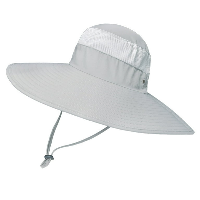 DeliaWinterfel Wide Brim Men's Fishing Hat Light Grey
