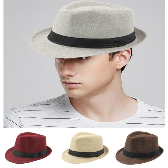 Wide Brim Sun Protection Hat Solid Color Boater Summer Beach Sunhat for Vacation