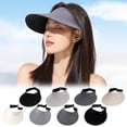 thumbnail image 1 of Wide Brim Sun Visor Hat for Women Men, Seamless Sun Hats Foldable Ponytail Beach Hats for Daily Outdoor Sport Travel Hiking Riding Fishing, 1 of 3