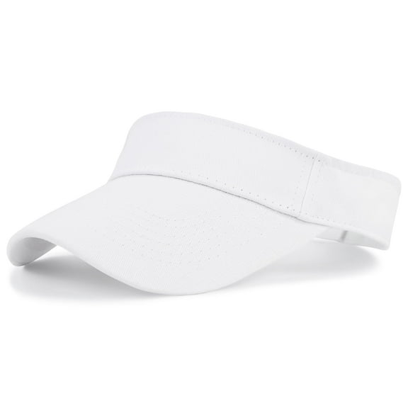 Wide Brim Sun Visors for Women Men UPF 50 Sun Protection Ponytail Hat White