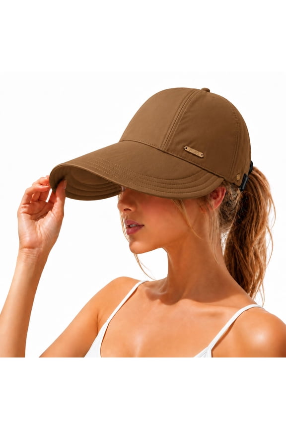 Wide Brim Sun Visors for Women - UPF 50+ UV Protection Packable Sun Shielding Visor Hat, Womens Visors for Sun & Golf