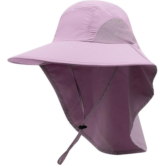Wide Brim UPF 50  UV Protection Sun Hats, Hiking Fishing Gardening Hats with Large Neck Flap for Womens Mens