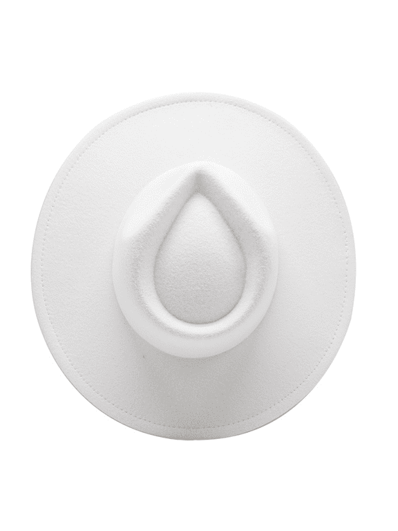 Wide Brim Vegan Felt Rancher Hat - Women, Men, and Kids Fedora Style with Adjustable Inner Drawstring