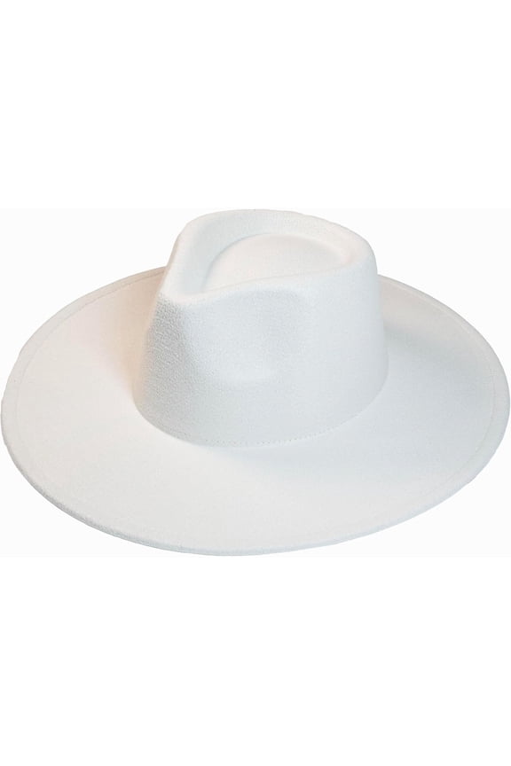 Wide Brim Vegan Felt Rancher Hat - Women, Men, and Kids Fedora Style with Adjustable Inner Drawstring