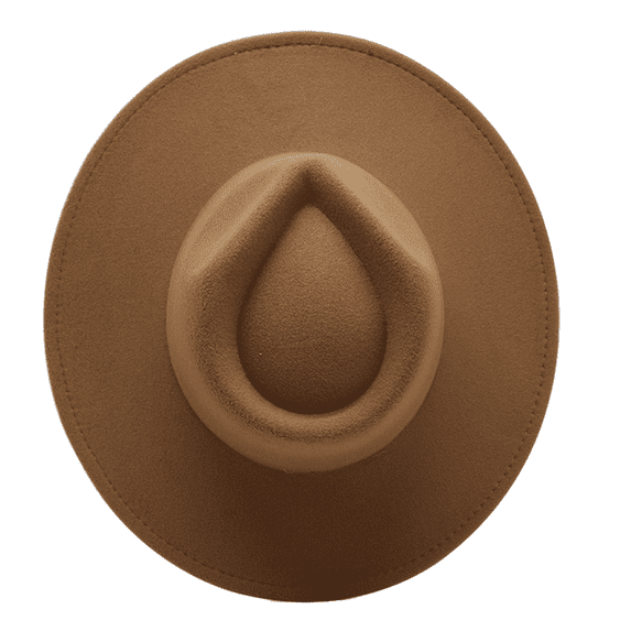 Wide Brim Vegan Felt Rancher Hat - Women, Men, and Kids Fedora Style with Adjustable Inner Drawstring
