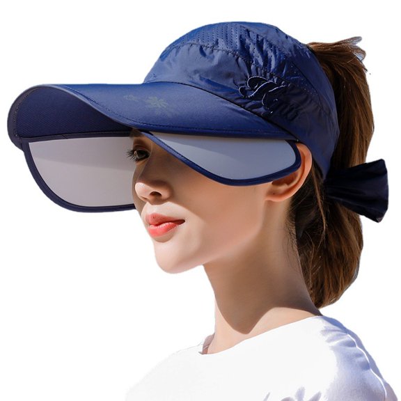 Wide Brim Visor Hat for Women Golf Visor Cap Sun Protection Hat for Beach Garden Tennis Running Sunshade Hat