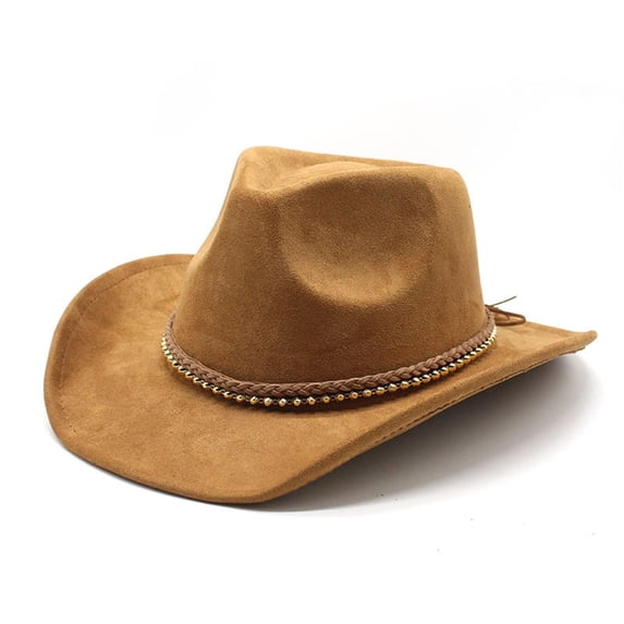 Wide Brim Western Cowboy Hat Color Khaki Size One Size