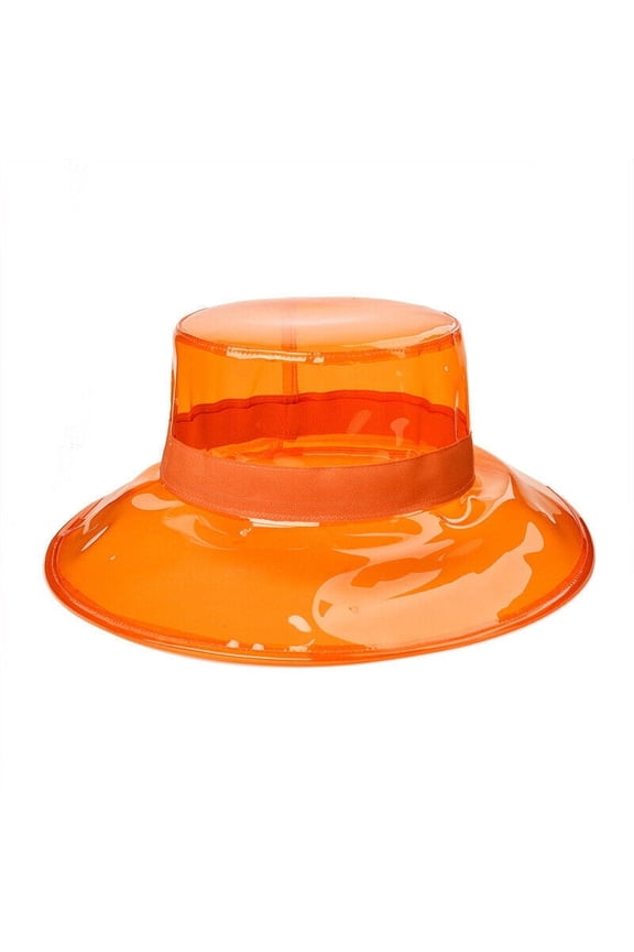 Wide Brimmed Fisherman Rain Hat Translucent Trendy Waterproof Women Cap