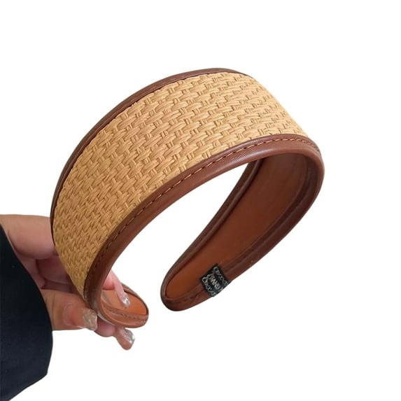 Wide Brimmed Leather Hairband Stylish Design Headband Comfortable Wear Daily For Work Date or Party
