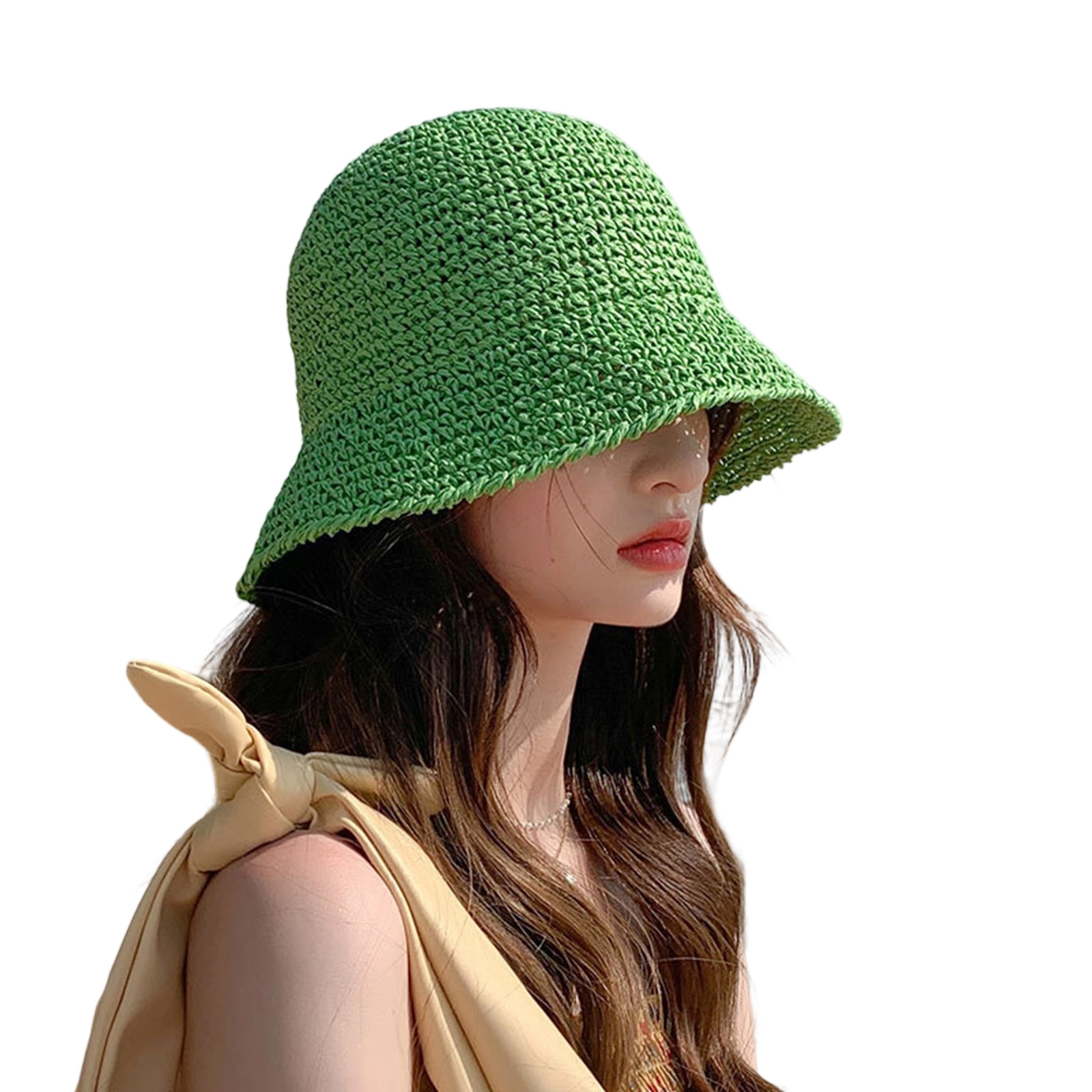 Wide Brimmed Straw Sun Hat Foldable Design Beach Straw Hat Breathable ...