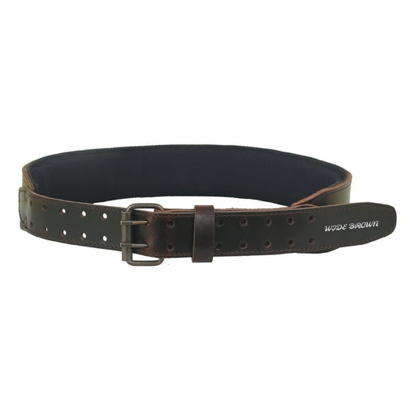 Wide Brown 2.5" Padded Full Grain Leather Tool Belt