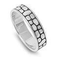 thumbnail image 1 of Wide Bubble Nugget Wedding Eternity Ring 925 Sterling Silver Band Jewelry Female Male Unisex Size 12, 1 of 4