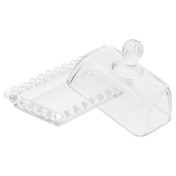 TABLZONE Clear Butter Holder Glass 1Pack 17.5x9.4x1in
