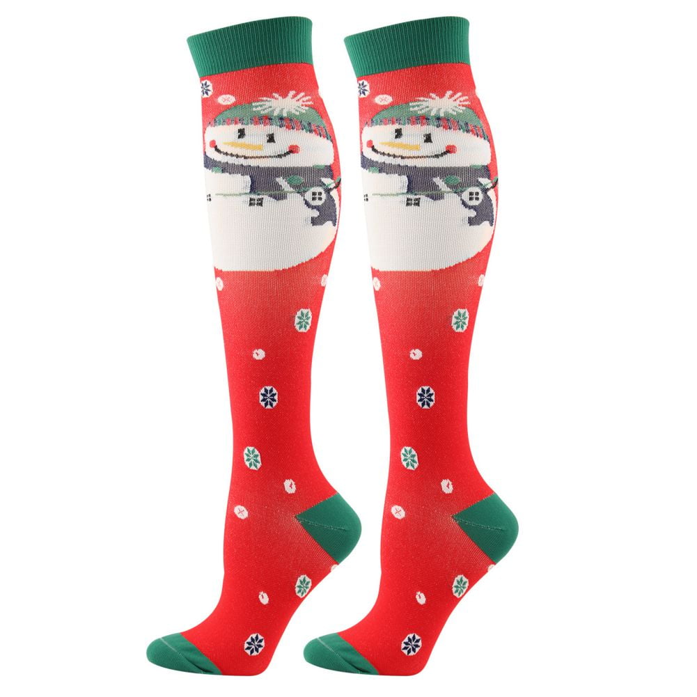 Wide Calf Compression Socks for Men & Women, Christmas Knee High
