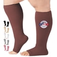 thumbnail image 1 of Wide Calf Compression Stockings for Women and Men 20-30mmHg Brown, 7X-Large, 1 of 8