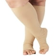 thumbnail image 1 of Wide Calf Support Socks for Women and Men Circulation 20-30mmHg Beige, 2XL, 1 of 9