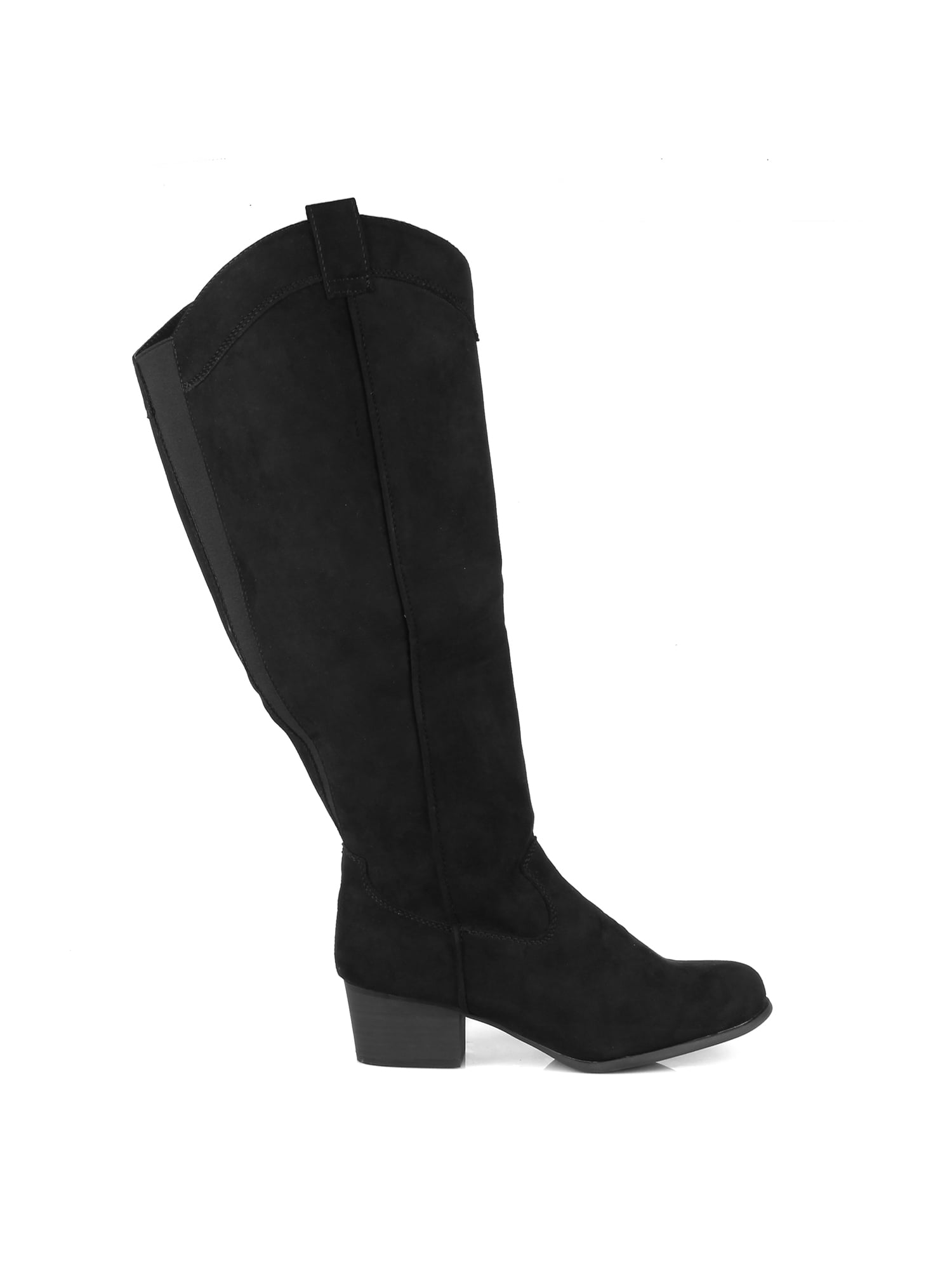 Wide Calf Women's Knee High Ridding Cowboy Boots in Black