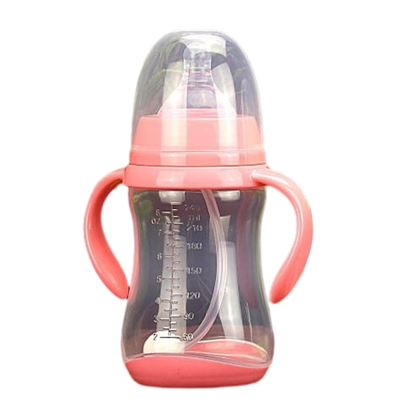 Wide Caliber PP Baby Bottle With Handle Anti Drop Anti Flatulence Plastic Baby Bottle 240ML