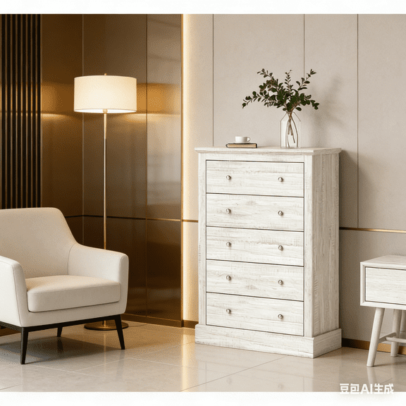 Wide Chest of Drawers with Multiple Drawers, Dresser for Living Room or Bedroom, Spacious Storage Cabinet for Clothes, Linens and Home Accessories, Modern Design with Sturdy Construction